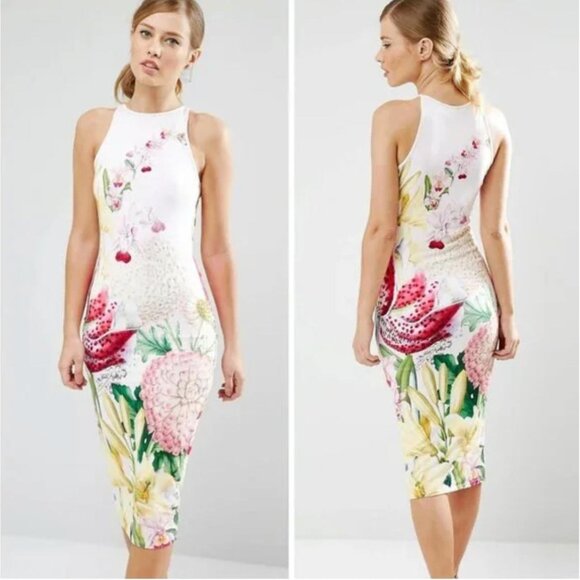 Ted Baker Julee Encyclopedia Floral Midi Dress Size:2 - Picture 1 of 9